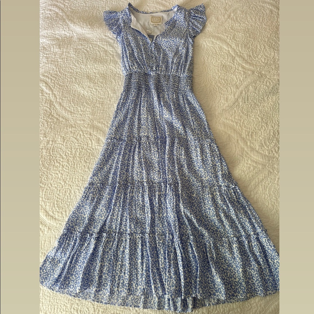 Sail to Sable Light Blue Print Dress NWT